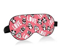 Hand Drawn Panda Hearts Bird Eye Fabric Sleep Mask, Blindfold, Super Smooth Eye Mask