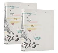 Hand Drawn Paris 1.5" Binders for School 3 Ringed with Pockets 1/2 Pack Assorted Binders Hardcover