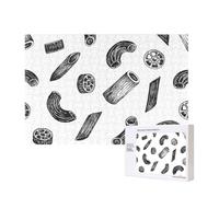 Hand Drawn Pasta,300 Pieces Wooden Jigsaw Family Game Jigsaw Puzzles for Adults Teens Home Decor