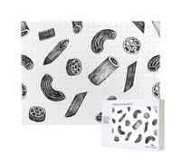 Hand Drawn Pasta,500 Pieces Wooden Jigsaw Family Game Jigsaw Puzzles for Adults Teens Home Decor