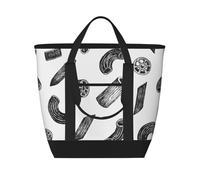 Hand Drawn Pasta,Lunch Bags Large Capacity Insulated Tote Bag For Women Men Work Picnic Travel