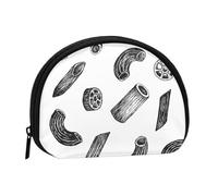 Hand Drawn Pasta, Women's Storage Bag Shell Makeup Bag Small Coin Purse Shell Change Pouch
