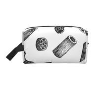 Hand Drawn PastaMakeup Trave Bag for Women,Cosmetic Large Capacity Organizer