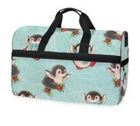 Hand Drawn Penguin Travel Duffel Bag for Men Women Boys Girls Teens,Oversized Sports Gym Bag with Shoes Compartment Overnight Weekend Yoga Workout Bag Training Handbag