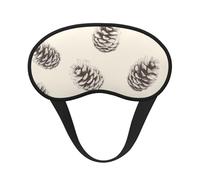 Hand-Drawn Pine Cone Blackout Sleep Mask - Soft Adjustable Eye Mask for Full Light Blocking, Deep Sleep, Travel & Relaxation