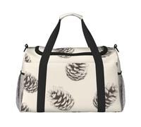 Hand-Drawn Pine Cone Water-Resistant Travel Duffel Bag Compact Sports, Gym & Weekend Tote for Men & Women