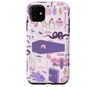 hand drawn pink halloween coffin witch zombie casket grave Case for iPhone 11