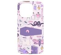 hand drawn pink halloween coffin witch zombie casket grave Case for iPhone 15 Pro