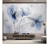 Hand Drawn Plants Blue Flowers Butterflies 3D Wallpaper Luxury Home Dining Decor Paste Sofa Living Room The Wall for Bedroom Mural-400cm×280cm
