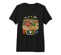 Hand Drawn Plovdiv Bulgaria Travel Souvenir Landmark Gift Premium T-Shirt