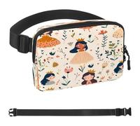 Hand Drawn Princess Pattern Fanny Packs for Women Men, Crossbody Belt Bag with Zipper Pockets,Waterproof Waist Packs with Adjustable Strap for Workout Running Traveling Hiking, Multicolor, One Size