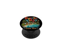 Hand Drawn Puerto Viejo Costa Rica Travel Landmark Gift PopSockets Adhesive PopGrip