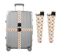 Hand Drawn Pumpkin Pattern Luggage Straps 2 Pack Luggage Straps for Suitcases Travel Straps Belt Accessories Luggage Connector Adjustable Heavy Duty Belt