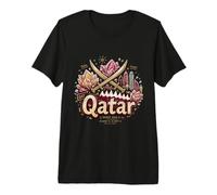 Hand Drawn Qatar Travel Souvenir Landmark Gift Premium T-Shirt