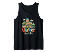 Hand Drawn Quebec City Canada Travel Souvenir Landmark Gift Tank Top
