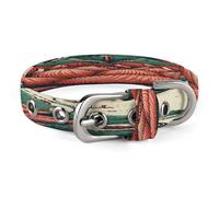 Hand Drawn Red Flower Pet Collar, Adjustable Dog Collars with Buckle Stainless Steel D-Ring, Comfortable Collar for Small Medium Dogs and Cats