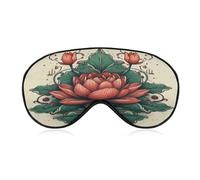 Hand Drawn Red Flower Sleep Mask Eye Mask Travel Eye Cover