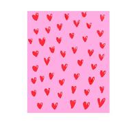 Hand Drawn Red Heart Pattern Women's T-Shirt - White - S - White