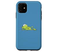 Hand Drawn Relaxing Frog Cute Cartoon Frog Prince Design Case for iPhone 11