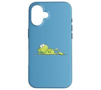 Hand Drawn Relaxing Frog Cute Cartoon Frog Prince Design Case for iPhone 16