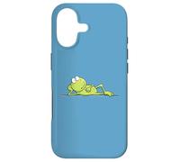 Hand Drawn Relaxing Frog Cute Cartoon Frog Prince Design Case for iPhone 17
