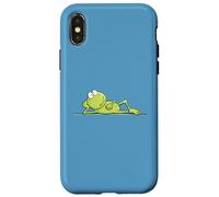 Hand Drawn Relaxing Frog Cute Cartoon Frog Prince Design Case for iPhone X/XS