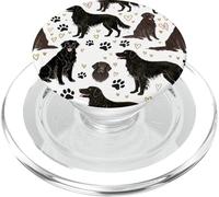 Hand Drawn Retrievers Pattern Cute Flat-Coated Retrievers PopSockets PopGrip for MagSafe