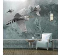 Hand Drawn Retro Art Plants Forest Birds 3D Wallpaper Easy Install Feature Office Living Room Sofa Bedroom TV Background Wall Decoration-430cm×300cm