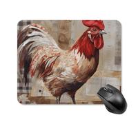 Hand Drawn Rooster Mouse Pad Square Laptop Mouse Mat Cute Computer Mousepad Keyboard Pad Non-Slip Desk Pads for Gaming Office Work Home 20 * 25cm