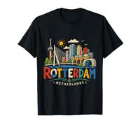 Hand Drawn Rotterdam Netherlands Travel Landmark Gift T-Shirt