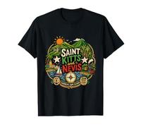 Hand Drawn Saint Kitts Nevis Travel Souvenir Landmark Gift Value Graphic T-Shirt