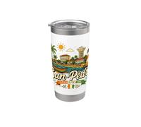 Hand Drawn San Pedro Ivory Coast Travel Landmark Gift Stainless Steel Insulated Tumbler