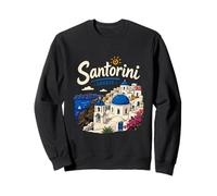 Hand Drawn Santorini Greece Travel Souvenir Landmark Gift Sweatshirt