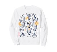 Hand Drawn Sardine Fish with Lemon Slices Art Sweatshirt