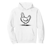 Hand-Drawn Scribble Chicken Minimalist Sketch Aesthetic Art Pullover Hoodie