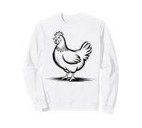 Hand-Drawn Scribble Chicken Minimalist Sketch Aesthetic Art Sweatshirt