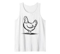 Hand-Drawn Scribble Chicken Minimalist Sketch Aesthetic Art Tank Top
