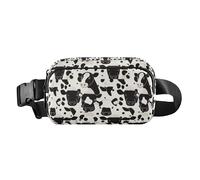 Hand Drawn Sea Ship Ocean Men Women Fashion Fanny Pack Waist Bag for Travel Gym Work, Cow Spot Black and White, One Size
