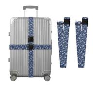 Hand Drawn Shell Hoof Pattern Luggage Straps 2 Pack Luggage Straps for Suitcases Travel Straps Belt Accessories Luggage Connector Adjustable Heavy Duty Belt