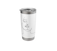 Hand Drawn Single Line Art Face Stainless Steel Insulated Tumbler