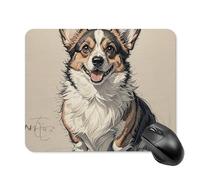 Hand Drawn Sketch Corgi Mouse Pad Square Mice Mat Waterproof Computer Mousepad with Non-Slip Rubber Base Wireless Mice Pad for Laptop Office Home Personalized Gaming Mousepad 20 * 25cm