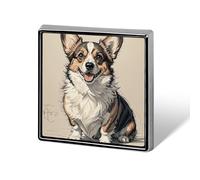 Hand Drawn Sketch Corgi Square Lapel Pins Backpack Pin Cute Brooch Decoration Brooches for Women Men Fashion Button Badges for Hat Backpacks Purses Jackets Shirt Suit