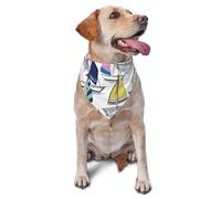 Hand Drawn Sketch SailboatsDog Bandanas Cat Puppy Scarfs Washable Pet Handkerchief