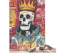 Hand Drawn Skull Wooden Jigsaw Puzzles Adults Fun 300 Pieces Education Game Home Decoration Stress Relief Toy Intellectual Game Challenge Educational 300pcs (40x28cm)