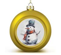 Hand Drawn Snowman Christmas Ball Ornament Shatterproof Hanging Ball Ornaments with String Decorative Christmas Baubles for Xmas Tree Home Wedding Holiday Party Decor Supply