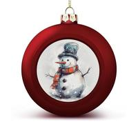 Hand Drawn Snowman Christmas Ball Ornament Shatterproof Hanging Ball Ornaments with String Decorative Christmas Baubles for Xmas Tree Home Wedding Holiday Party Decor Supply