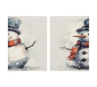 Hand Drawn Snowman Passport Holder Ultra Slim PU Leather Travel Document Organizer Compact Premium International US Passport Protector Cover for Women Men