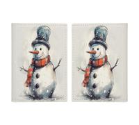 Hand Drawn Snowman Passport Holder Ultra Slim PU Leather Travel Document Organizer Compact Premium International US Passport Protector Cover for Women Men