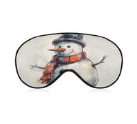 Hand Drawn Snowman Travel Eye Mask Blackout Eye Mask for Sleeping Airplane Eyemask with Adjustable Strap Sleep Masks for Women Men Soft Night Blindfold Eyemask