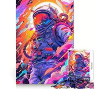 Hand Drawn Spaceman Adults 1000 Piece Jigsaw Puzzle Cognitive Skill Tight Connection Fun Challenge Classic Xmas Gift (38x52cm)
